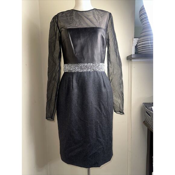 NWT WES GORDON Black Silk Lace Asymmetrical Hem CAMISOLE SLIP Dress Sz 8 $1094 - Picture 3 of 14